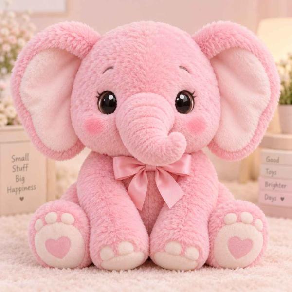 Boneka Gajah Pink Imut